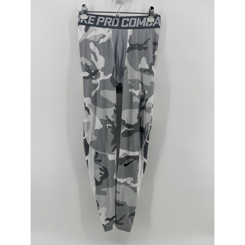 Nike Pro Pants Mens Large Gray Camo Compression Base Layer Leggings